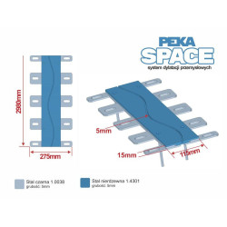 PEKASPACE System dylatacji do posadzek przemysłowych 2980mm