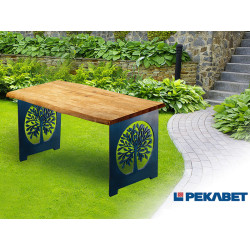 Noga stołowa ze stali - Drzewo