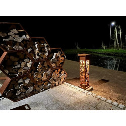 Lampa ogrodowa ze stali Corten 2mm - obudowa