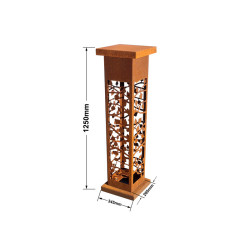 Lampa ogrodowa ze stali Corten 2mm - obudowa