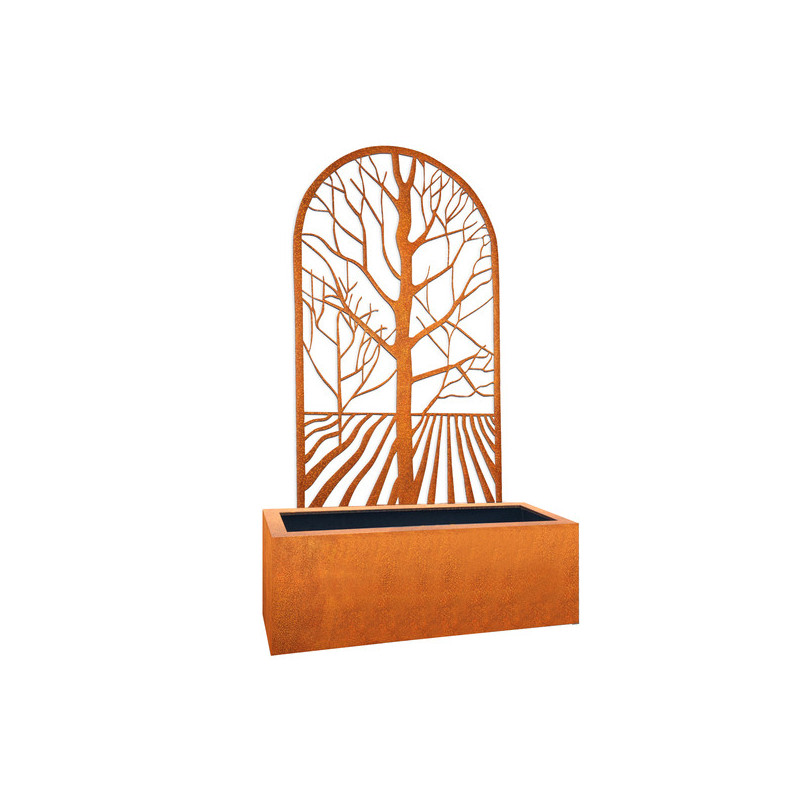 DONICA 120x45x40 + Panel ozdobny BRAMA DO LASU Corten 2mm