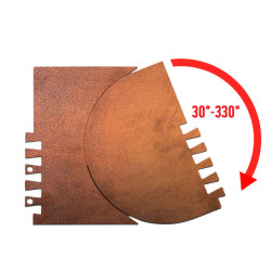 Łącznik reg. Roller 30°-330° do obrzeży trawnikowych prostych Corten/Korten