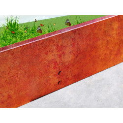 Obrzeże trawnikowe zagięte Corten/Korten na kotwy