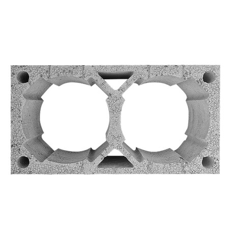 PUSTAK KOMINOWY DWUDYMOWY 2xKP 68,5x36x24 KERAMZYT Z OTWORAMI NA PRĘTY ZBROJENIO