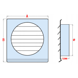 KRATKA WYRZUTNIA CZERPNIA WENTYLACYJNA INOX POD RURĘ