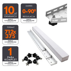 2x Ekierka, trójkąt regulowany 712x375 do montażu paneli fotowoltaicznych 0-90°