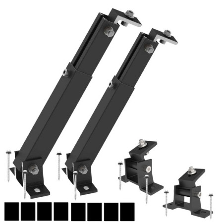 Uchwyt regulowana podstawa 15-30st. do panela fotowoltaicznego 1 PANEL czarny