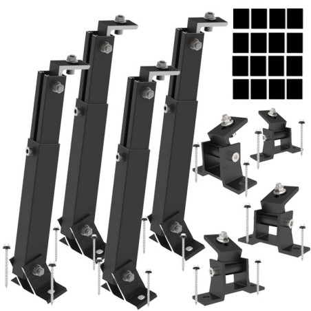 Uchwyt regulowana podstawa 15-30st. do panela fotowoltaicznego 2 PANELE czarny
