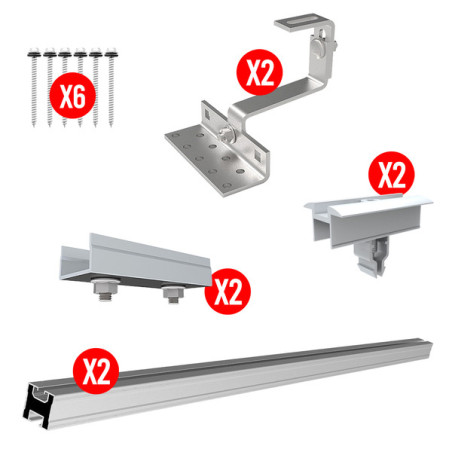 Zestaw uchwytów dachowych do rozbudowy o 1 panel fotowoltaiczny 25-40mm