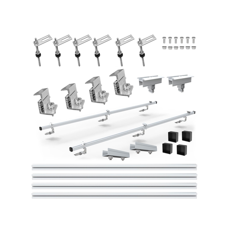 Zestaw uchwytów dla 2 paneli fotowoltaicznych do blachodachówki