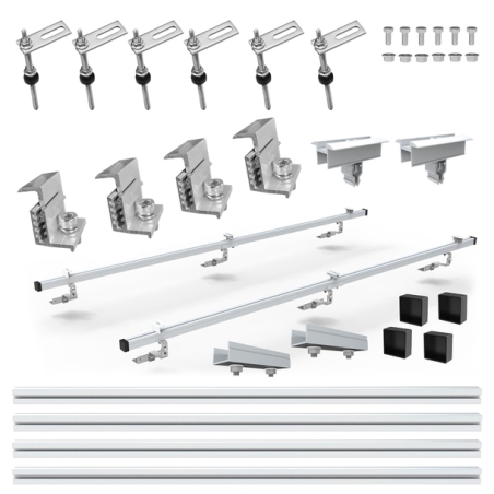 Zestaw uchwytów dla 2 paneli fotowoltaicznych do blachodachówki