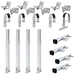 Zestaw uchwytów balkonowych do 2 paneli - okrągłe