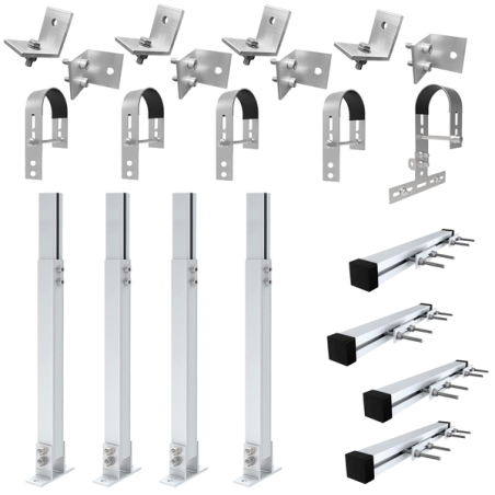 Zestaw uchwytów balkonowych do 2 paneli - okrągłe