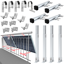 Zestaw uchwytów balkonowych do 2 paneli - okrągłe