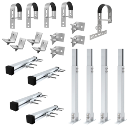 Zestaw uchwytów balkonowych do 2 paneli - okrągłe