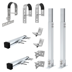 Zestaw uchwytów balkonowych na 1 panel - okrągłe