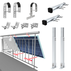 Zestaw uchwytów balkonowych na 1 panel - okrągłe