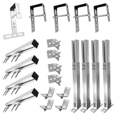 Zestaw uchwytów balkonowych do 2 paneli - kwadrat