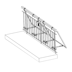 Zestaw uchwytów balkonowych do 2 paneli - kwadrat