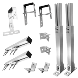 Zestaw uchwytów balkonowych na 1 panel - kwadrat