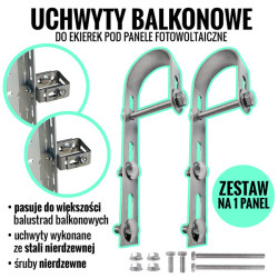 Uchwyt balkonowy Round - komplet na 1 panel