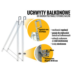 Uchwyt balkonowy prosty - komplet na 1 panel
