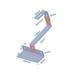 48x HAK - UCHWYT REGULOWANY PV DO KROKWI 115MM