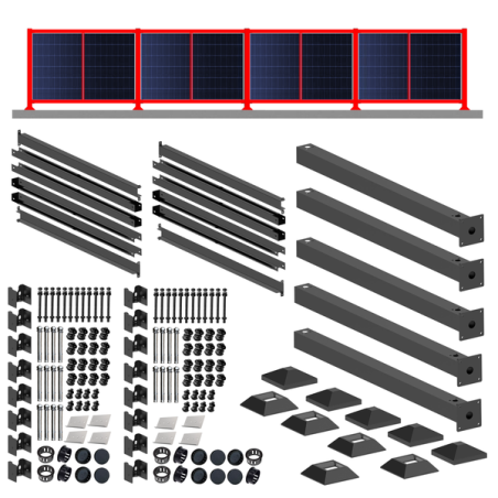 Zestaw ogrodzeniowy na 4 panele PV