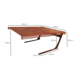 WIATA GARAŻ NA KOSIARKĘ ROBOTA ZE STALI CORTEN 800x640x410