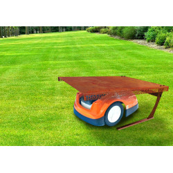 WIATA GARAŻ NA KOSIARKĘ ROBOTA ZE STALI CORTEN 800x640x410