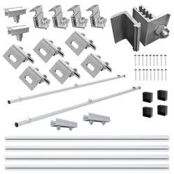 Zestaw uchwytów dla 2 paneli fotowoltaicznych do blachy na rąbek