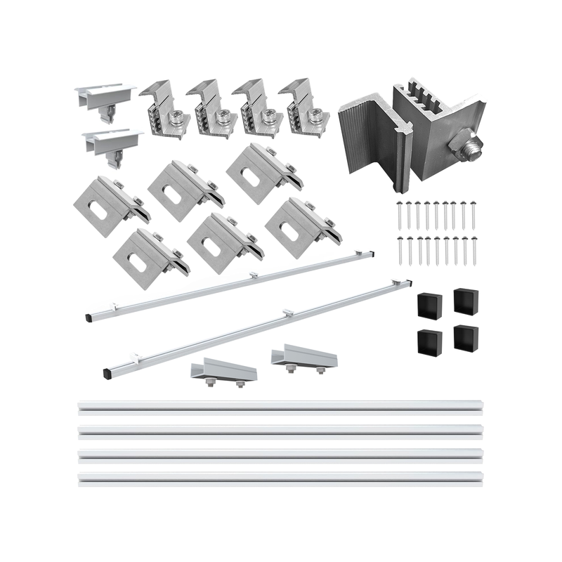Zestaw uchwytów dla 2 paneli fotowoltaicznych do blachy na rąbek