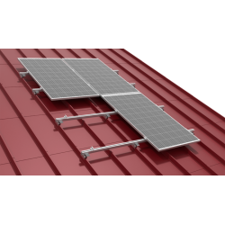 Zestaw uchwytów dla 2 paneli fotowoltaicznych do blachy na rąbek