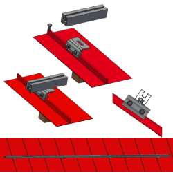 Zestaw uchwytów dla 2 paneli fotowoltaicznych do blachy na rąbek
