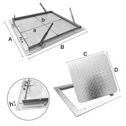 Właz rewizyjny / studzienka 1500x800 ryflowana nierdzewna