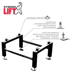 Podpora Stojak do pompy ciepła klimatyzatora podstawa SL500X+w INOX