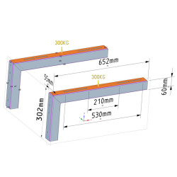 Podpora, stojak, podstawa ścienna pompy ciepła SLW300X+w INOX