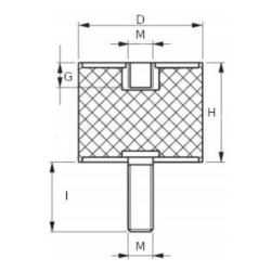 Wibroizolator Typ B 40X30 M8 do podstawy, stojaka, podpory pod pompę ciepła