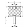 Wibroizolator Typ B 40X30 M8 do podstawy, stojaka, podpory pod pompę ciepła