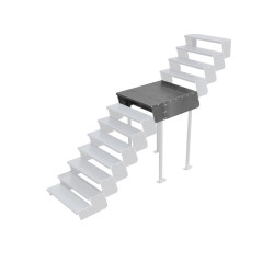 Schody MODULO - PODEST PRZEJŚCIOWY 1080x900 stal czarna